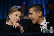 Clinton and Obama